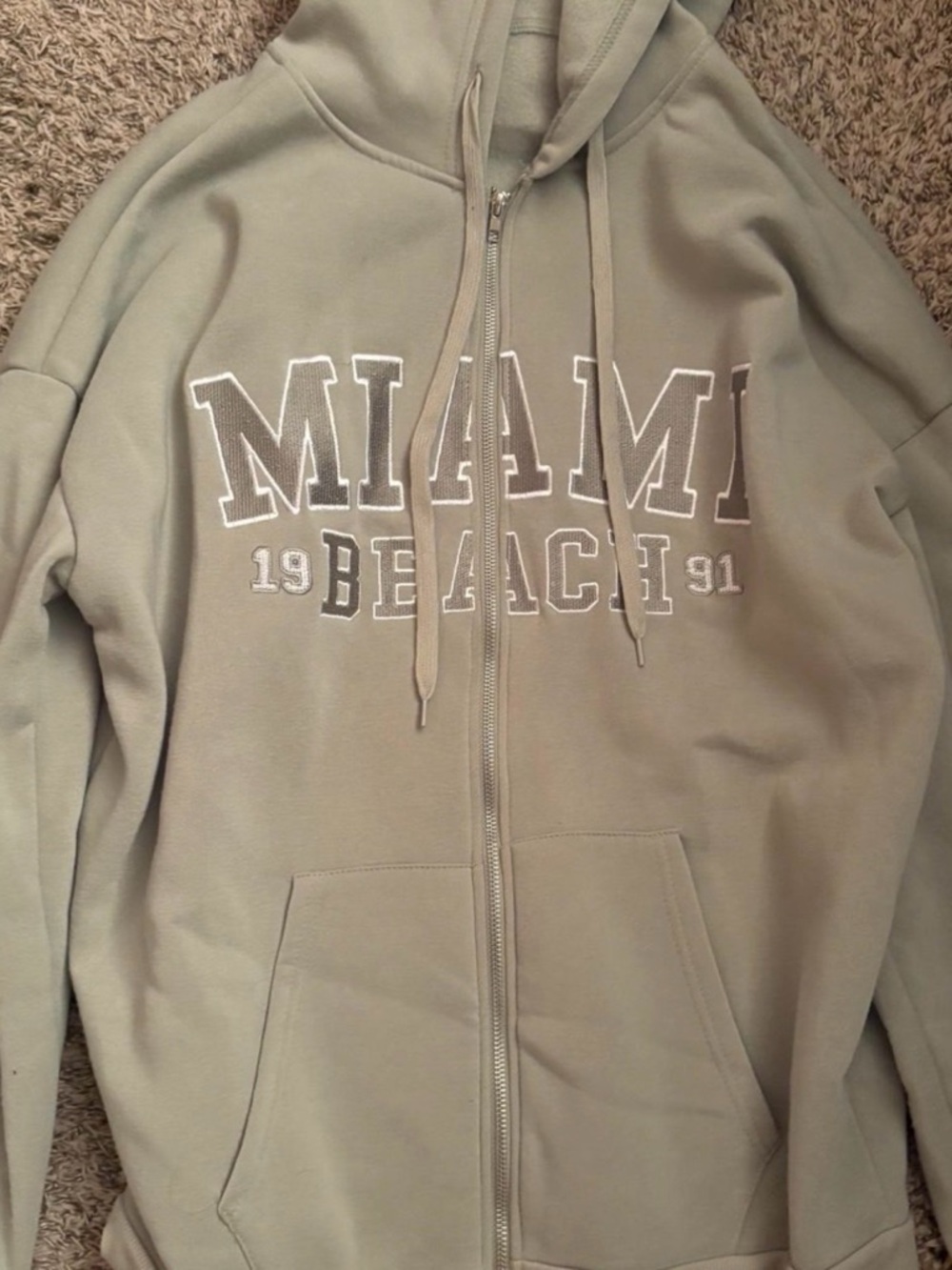 Miami Beach Zip-Up Hoodie in Green